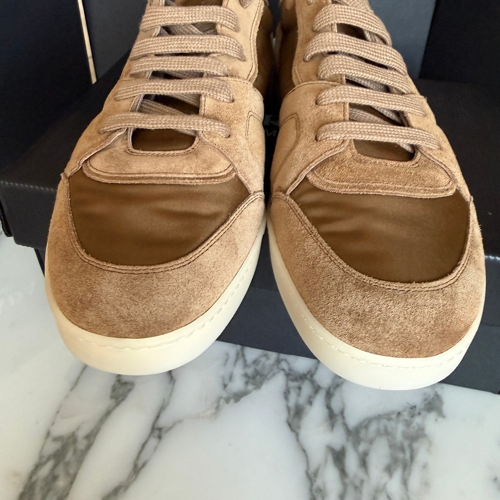 Prada Milano 2EE442 Men Brown Suede & Fabric Low Top Sneakers Trainers Sz UK 9 - Picture 8 of 16